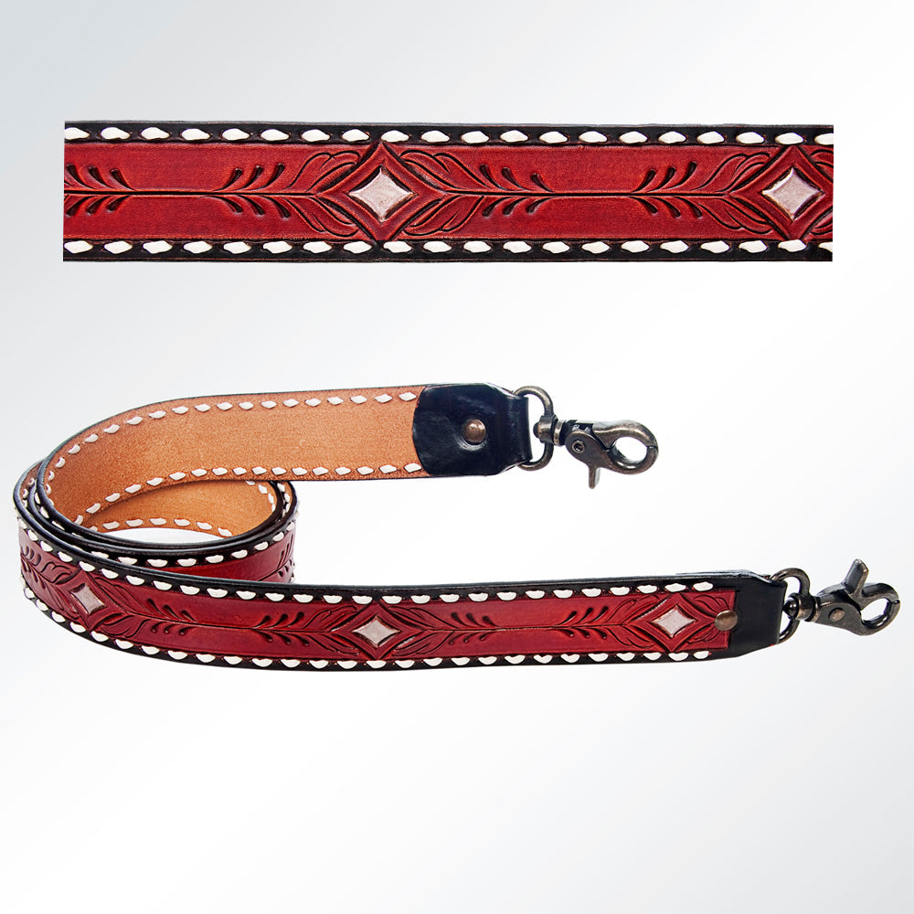 American Darling ADSTF154 Hand Tooled Genuine Leather Crossbody Handle Strap For Bags