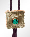 American Darling ADJW101C Braided Genuine Leather Jewelry Necklace with Concho