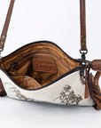American Darling Western Small Crossbody Bag – Genuine Hair-On Cowhide Leather with Fringes, Adjustable Strap, Handcrafted in Texas