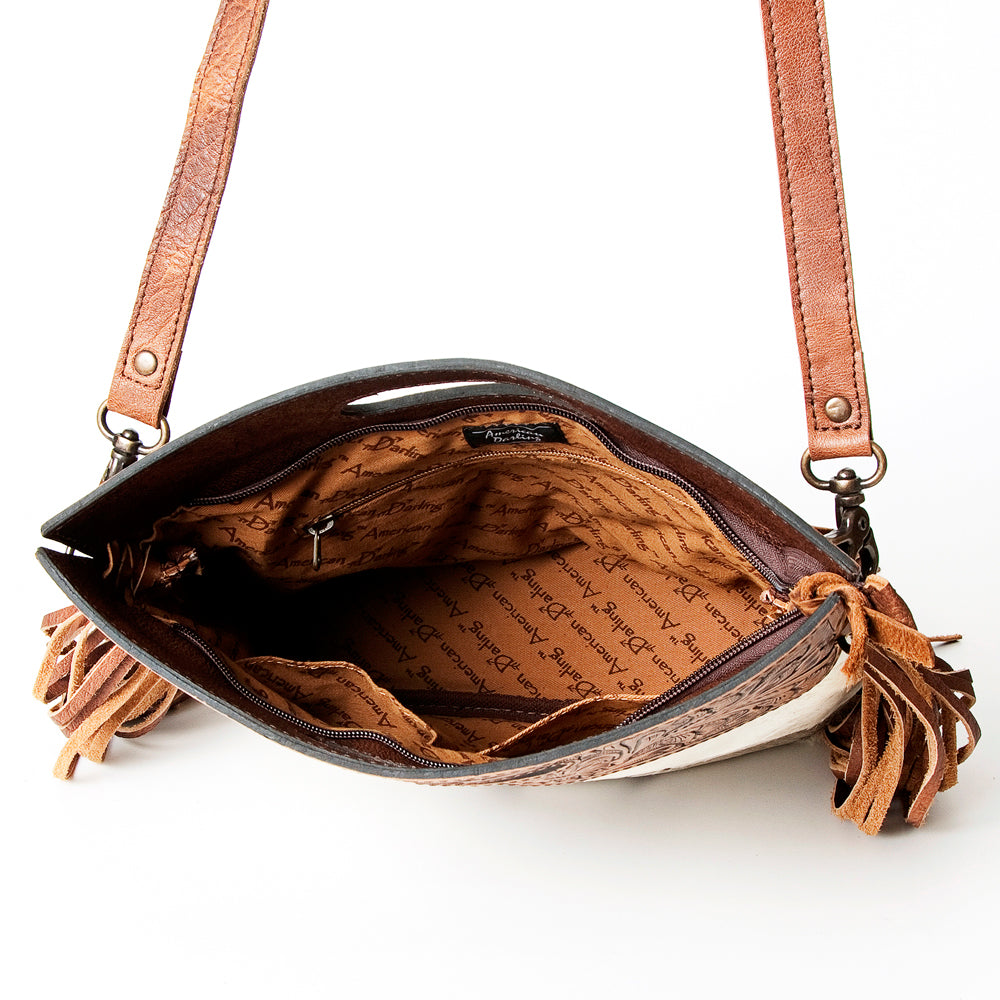 American Darling Clutch Hand Tooled Hair on Genuine Leather Western Women Bag Handbag Purse | Purses for Cute