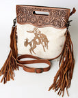 American Darling Clutch Hand Tooled Hair on Genuine Leather Western Women Bag Handbag Purse | Purses for Cute