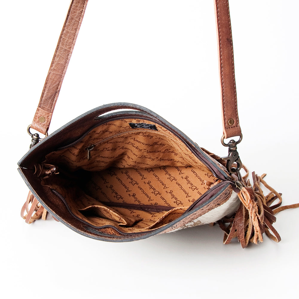 American Darling Clutch Hand Tooled Hair on Genuine Leather Western Women Bag Handbag Purse | Purses for Cute