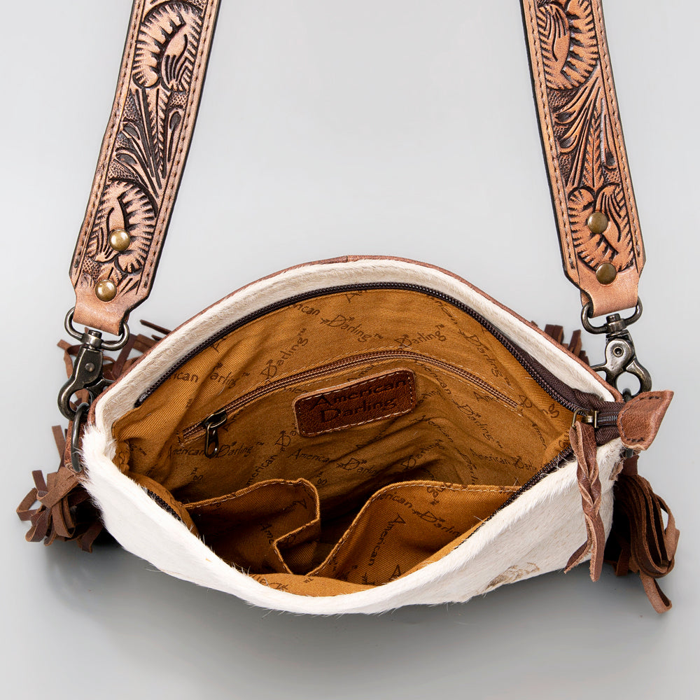 American Darling ADBGS192H Messenger Hair On Genuine Leather Women Bag Western Handbag Purse