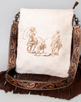 American Darling ADBGS192H Messenger Hair On Genuine Leather Women Bag Western Handbag Purse