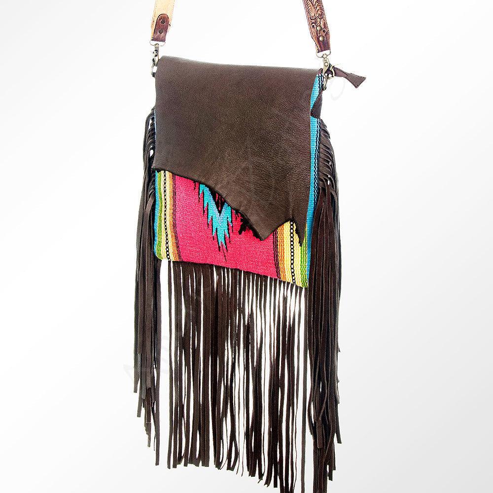 American Darling ADBGZ301 Messenger Saddle Blanket Genuine Leather Women Bag Western Handbag Purse