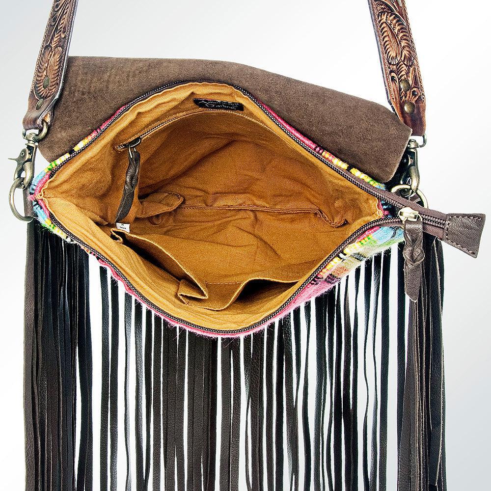 American Darling ADBGZ301 Messenger Saddle Blanket Genuine Leather Women Bag Western Handbag Purse