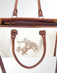 American Darling Briefcase Hair-On Genuine Leather Women Bag Western Handbag Purse