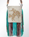 American Darling ADBG647 Large Crossbody Hair-On Genuine Leather Women Bag Western Handbag Purse