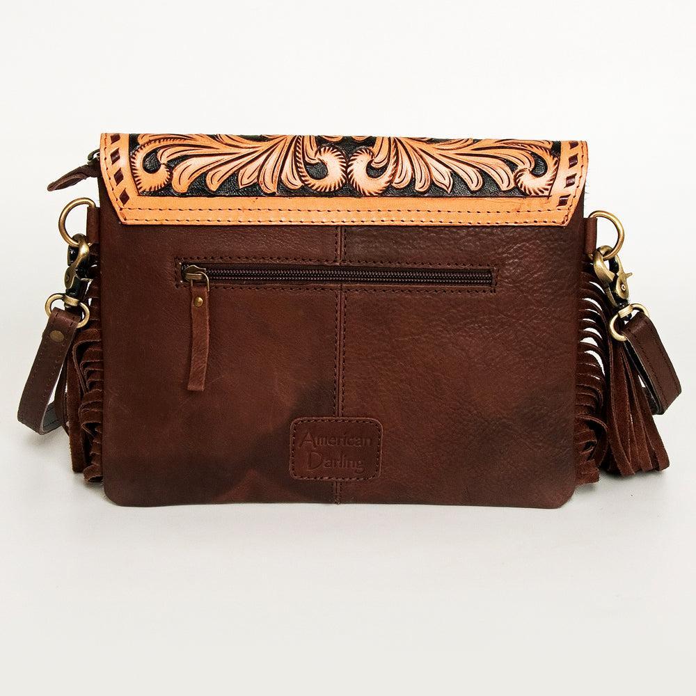 American Darling ADBGD120 Envelope Hand Tooled Hair-On Genuine Leather Women Bag Western Handbag Purse