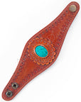 American Darling ADBRF135 Hand tooled carved Genuine Leather Bracelet women