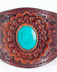 American Darling Bracelet Hand Tooled Carved Genuine Leather Women | Handmade Western Rustic