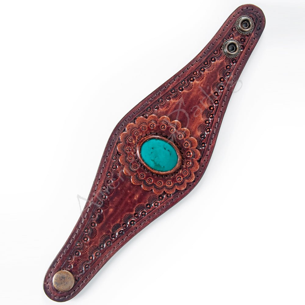 American Darling Bracelet Hand Tooled Carved Genuine Leather Women | Handmade Western Rustic
