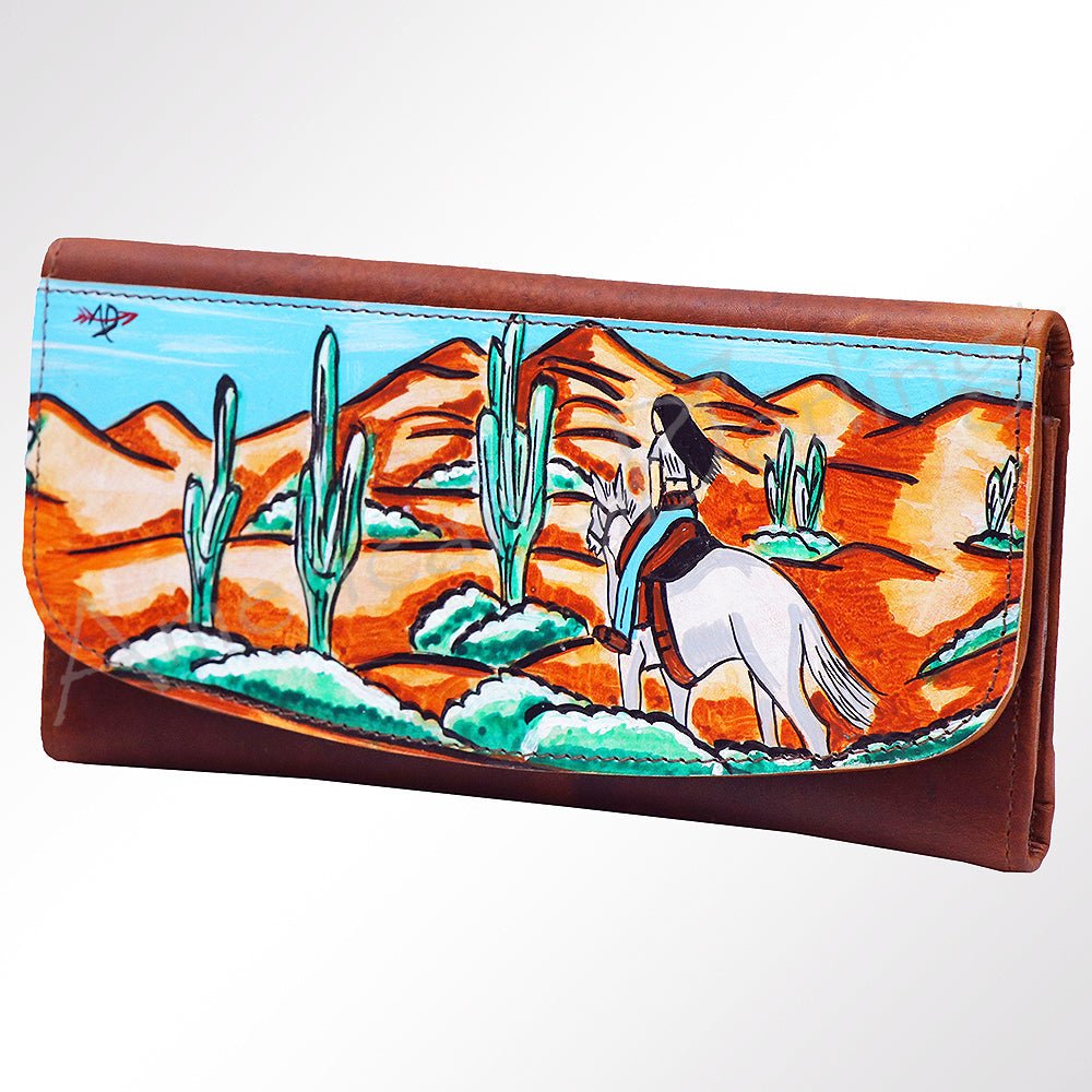 American Darling Wallet Hair on Full Grain Genuine Leather Western Women Bag | Handbag Purse Travel Clutch