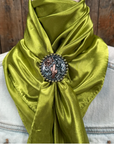 35X35" Solid Light Green Wild Rag / Scarf WRS22 - Western Concho Wild Rag Slides - Assorted