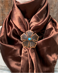 35X35" Solid Brown Wild Rag / Scarf WRS2 - Western Concho Wild Rag Slides - Assorted