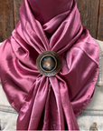 35X35" Solid Rose Wild Rag / Scarf WRS6 - Western Concho Wild Rag Slides - Assorted