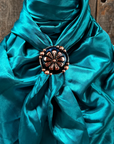 35X35" Solid Teal Wild Rag / Scarf WRS5 - Western Concho Wild Rag Slides - Assorted