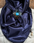 35X35" Solid Dark Blue Wild Rag / Scarf WRS9 - Western Concho Wild Rag Slides - Assorted