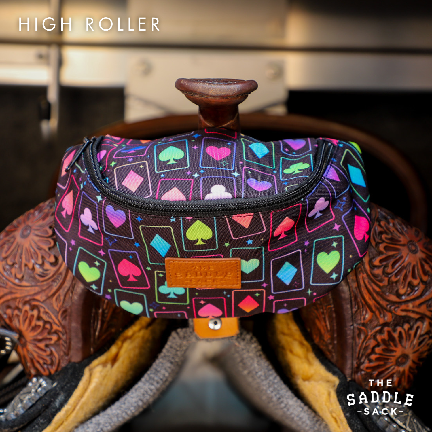 Compact Clip On Saddle Bag With Zipper Closure