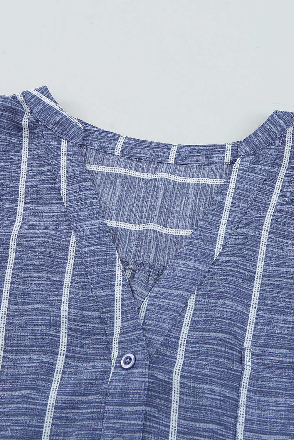 Stripe V-Neck Long Sleeve Blouse