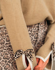 Ava Cuff Contrast Trim Sweater