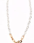 Necklace Alloy Plated Link Chain with Filigree Drop 18”
