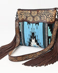 American Darling SIGNATURE CROSSBODY Hand Tooled Upcycled Wool Genuine Leather women bag western handbag purse