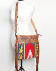 American Darling SIGNATURE CROSSBODY Hand Tooled Upcycled Wool Genuine Leather women bag western handbag purse