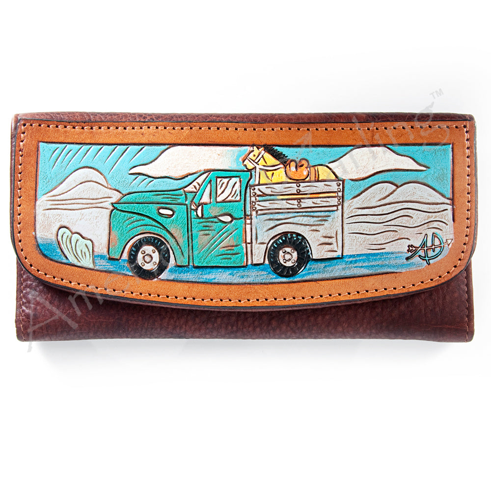 Hand Tooled Hand Painted Genuine Leather women bag western handbag purse