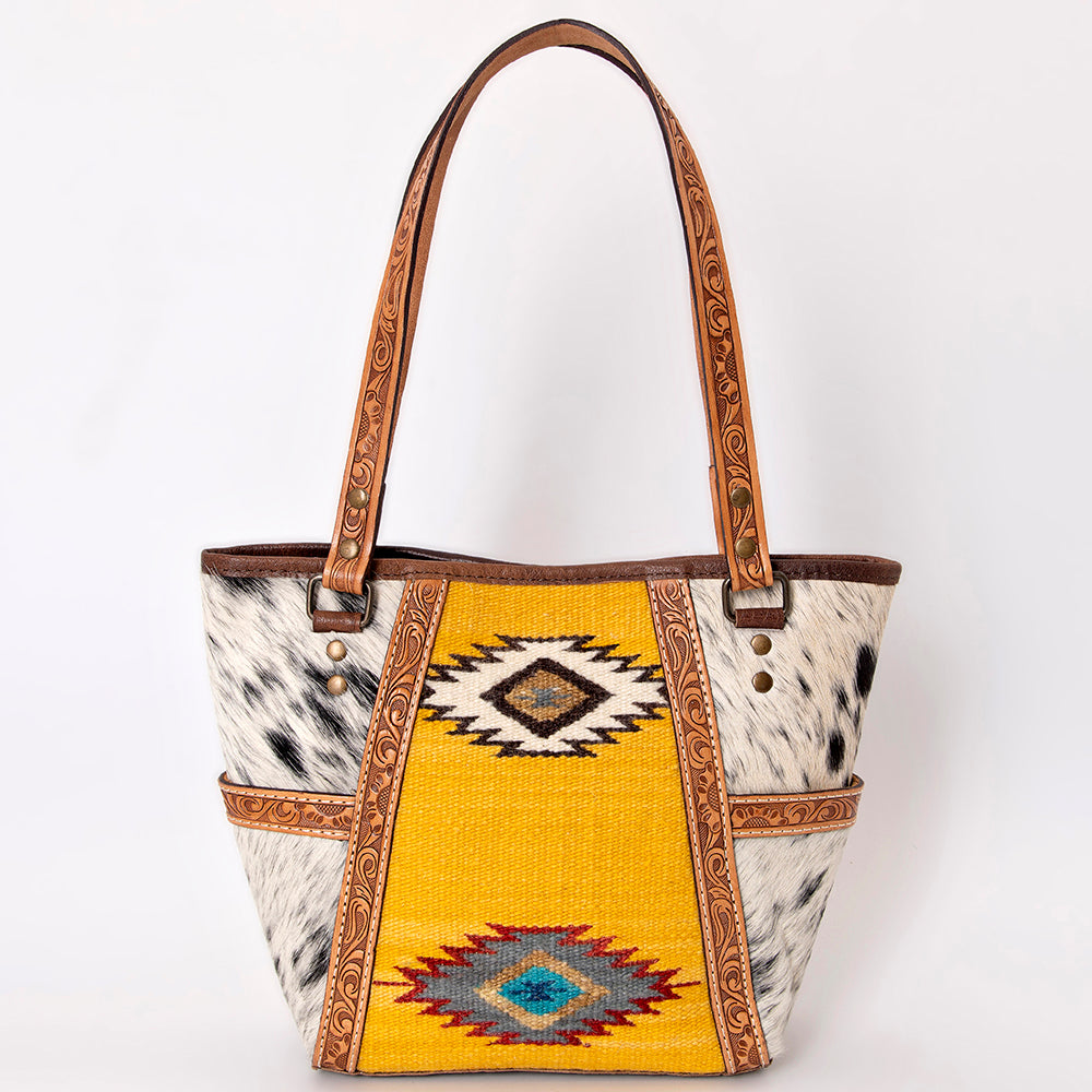 American Darling ADBG617B Tote Hair-On Saddle Blanket Genuine Leather Women Bag Western Handbag Purse
