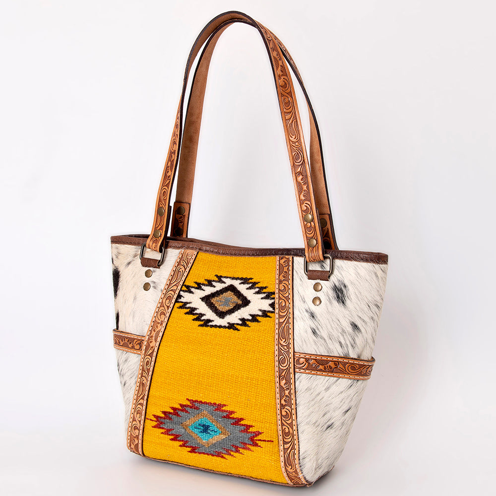 American Darling ADBG617B Tote Hair-On Saddle Blanket Genuine Leather Women Bag Western Handbag Purse