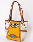 American Darling ADBG617B Tote Hair-On Saddle Blanket Genuine Leather Women Bag Western Handbag Purse