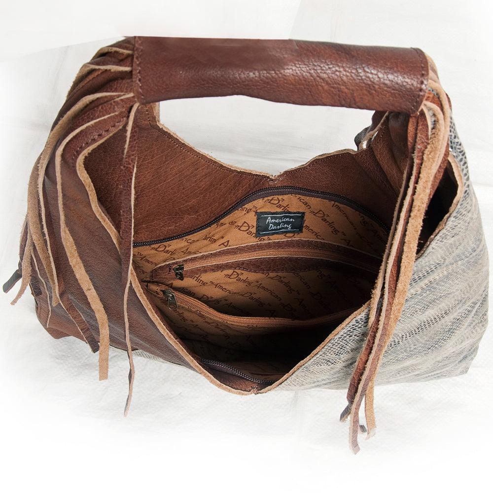 American Darling Hobo Hair On Genuine Leather Women Bag Western Handbag Purse