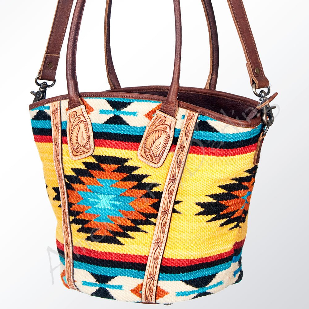 American Darling Hand Tooled Hair On Genuine Leather Women Bag Western Handbag Purse