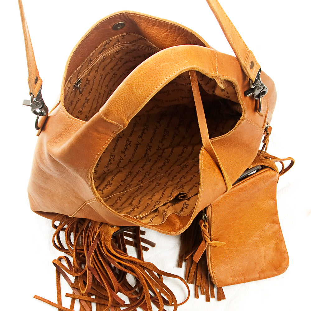 American Darling Hobo Bag Hand Tooled Floral Carved Genuine Leather Western Purse with Buck Stitched Trim &amp; YKK Zipper