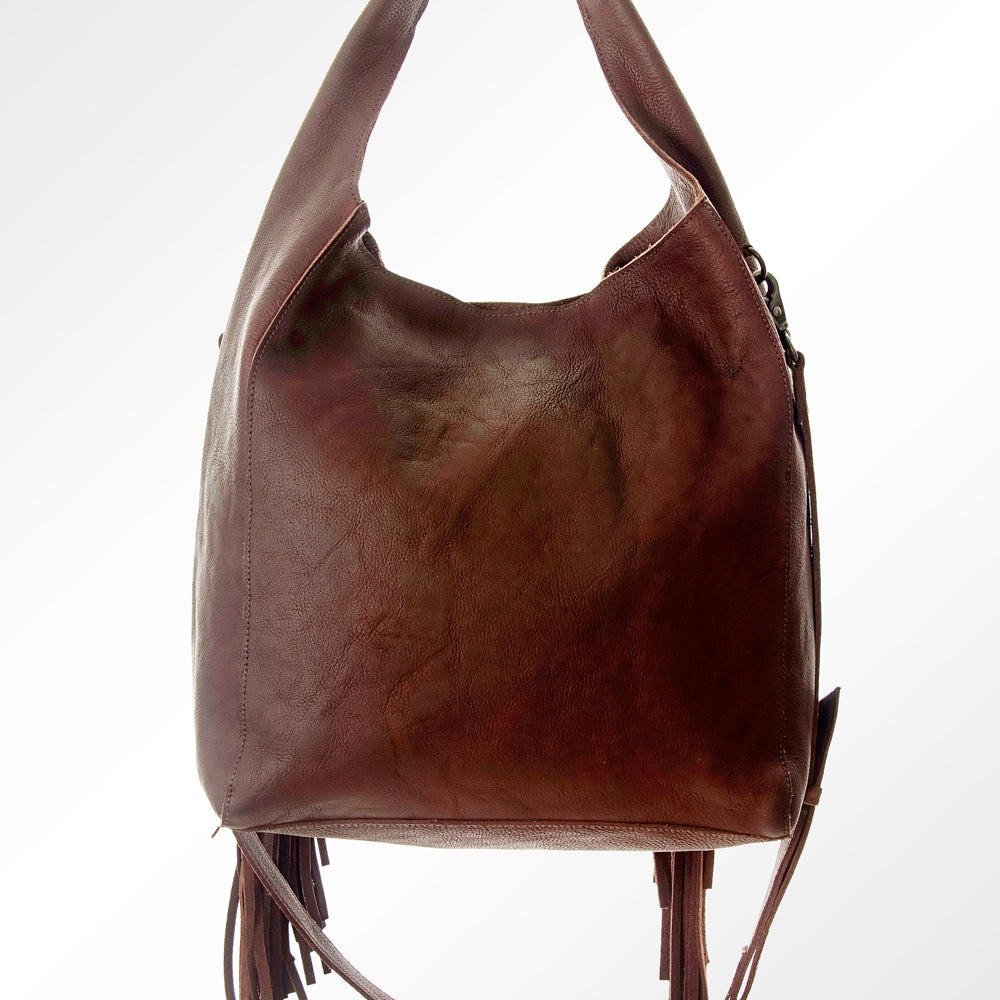 American Darling Hobo Bag Hand Tooled Floral Carved Genuine Leather Western Purse with Buck Stitched Trim &amp; YKK Zipper