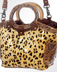 American Darling Hand Tooled Hair On Genuine Leather Women Bag Western Handbag Purse