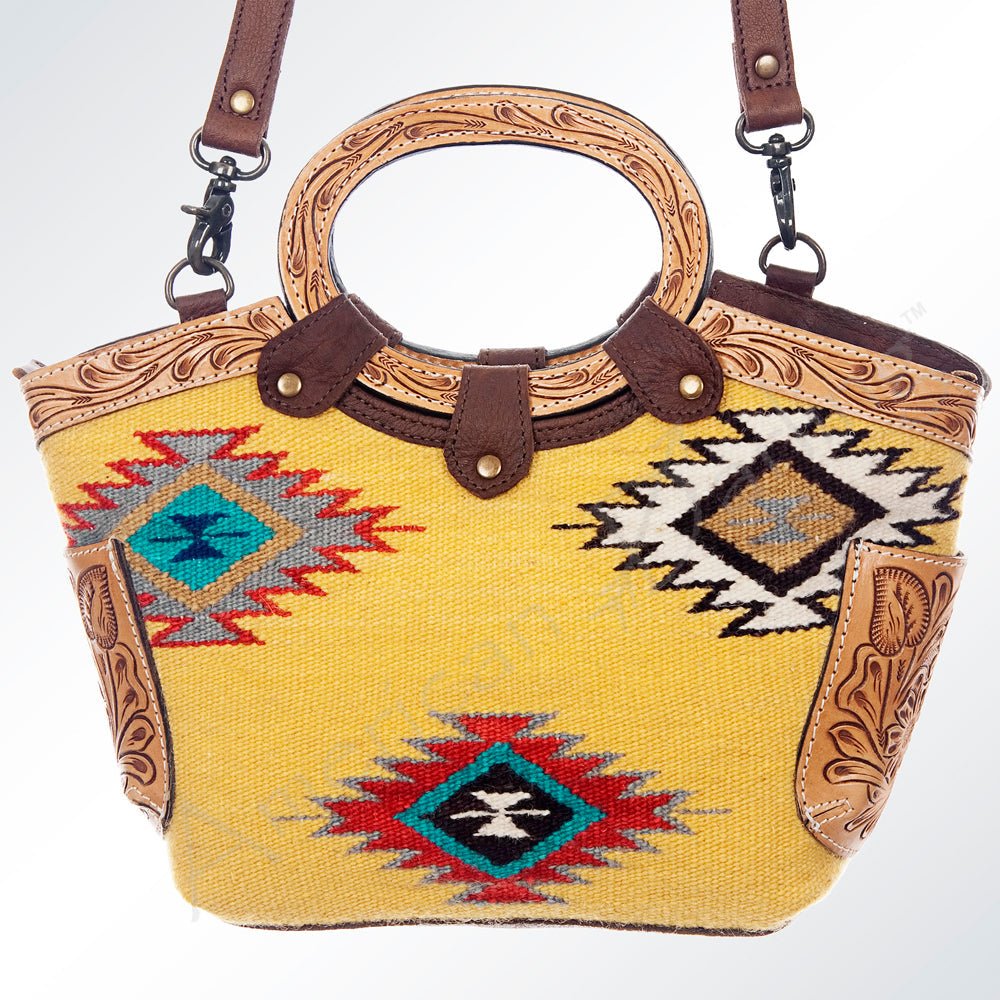 American Darling Hand Tooled Hair On Genuine Leather Women Bag Western Handbag Purse