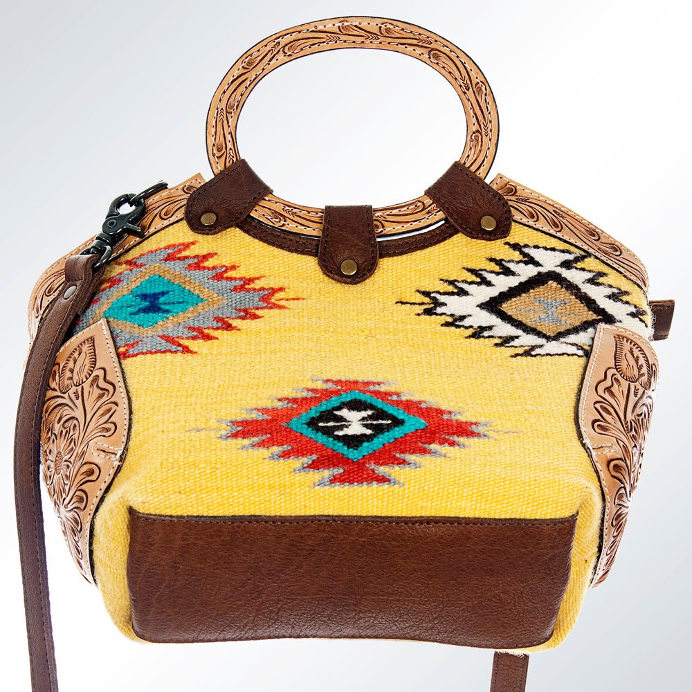 American Darling Hand Tooled Hair On Genuine Leather Women Bag Western Handbag Purse