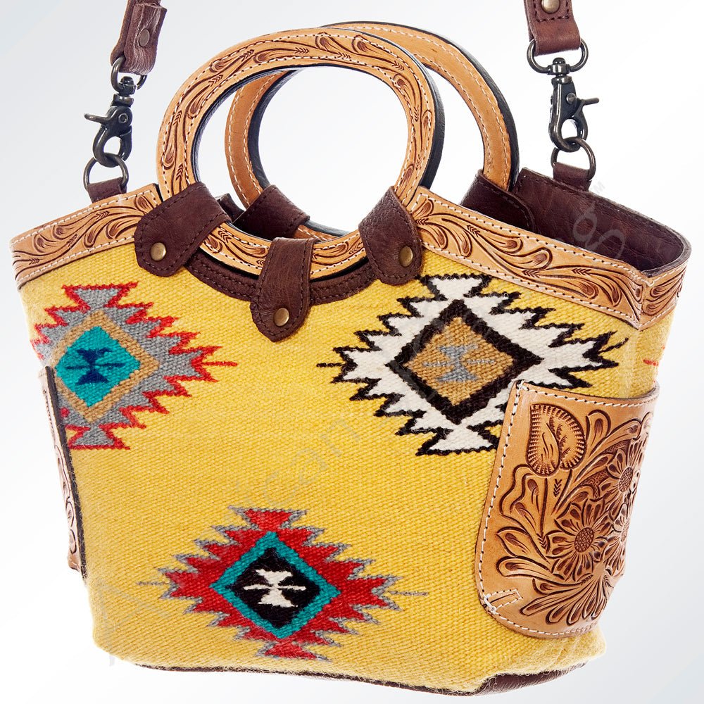 American Darling Hand Tooled Hair On Genuine Leather Women Bag Western Handbag Purse