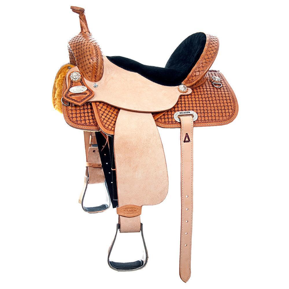 Flex Tree Western Horse Saddle Hilason In American Leather Barrel Trail