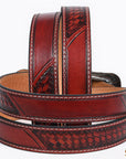 HILASON Western Genuine Leather Belt for Men Women Cowboy Cowgirl Handmade Unisex Full Grain Heavy Duty Engraved Buckle Belt