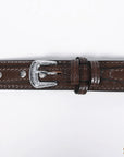 HILASON Western Genuine Leather Belt for Men Women Cowboy Cowgirl Handmade Unisex Full Grain Heavy Duty Engraved Buckle Belt