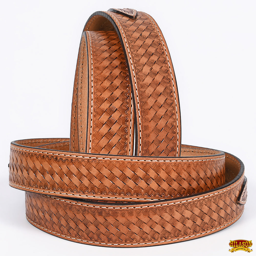 HILASON Western Genuine Leather Belt for Men Women Cowboy Cowgirl Handmade Unisex Full Grain Heavy Duty Engraved Buckle Belt