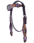 Hand-Carved Leather Western Headstall And Breast Collar Set For Training And Showing