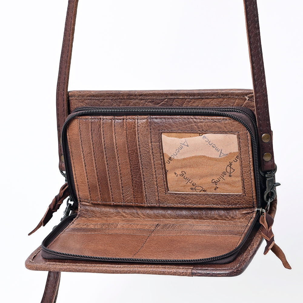 American Darling ORGANISER Upcycled Wool Genuine Leather women bag western handbag purse
