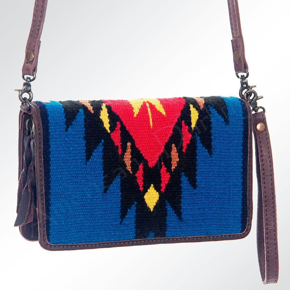 American Darling ORGANISER Upcycled Wool Genuine Leather women bag western handbag purse