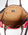 American Darling Tote Saddle Blanket Fabric Genuine Leather Western Women Bag Handbag Purse | for College Casual Travel Bags