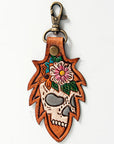 American Darling ADKR164 Hand Tooled Carved Genuine Leather Keyring