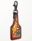 American Darling ADKR171 Hand Tooled Carved Genuine Leather Keyring